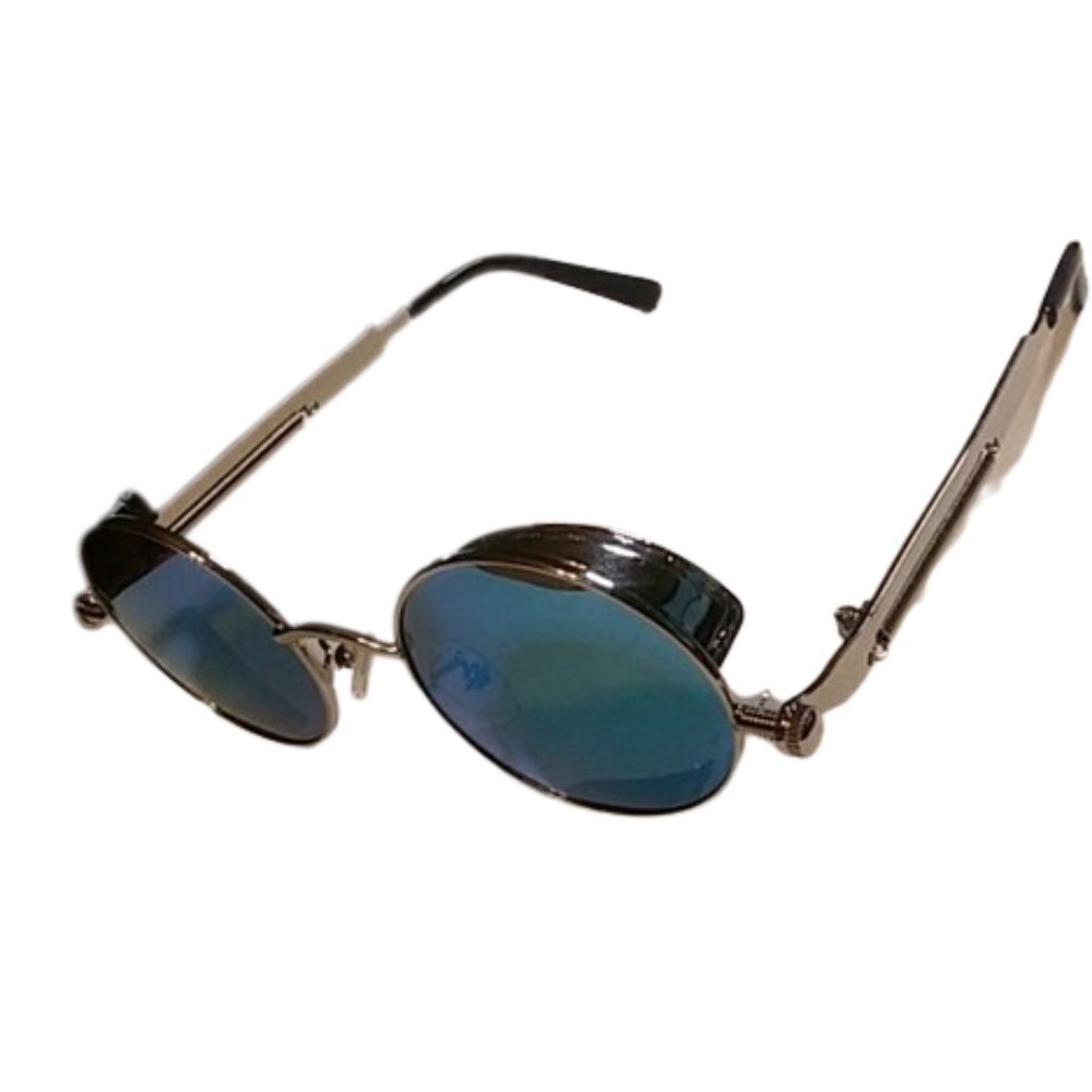 Ronsou Steampunk Style Round Vintage Polarized Sunglasses